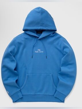 Polo Ralph Lauren Script Logo Hoodie Classic Blue Small NWT